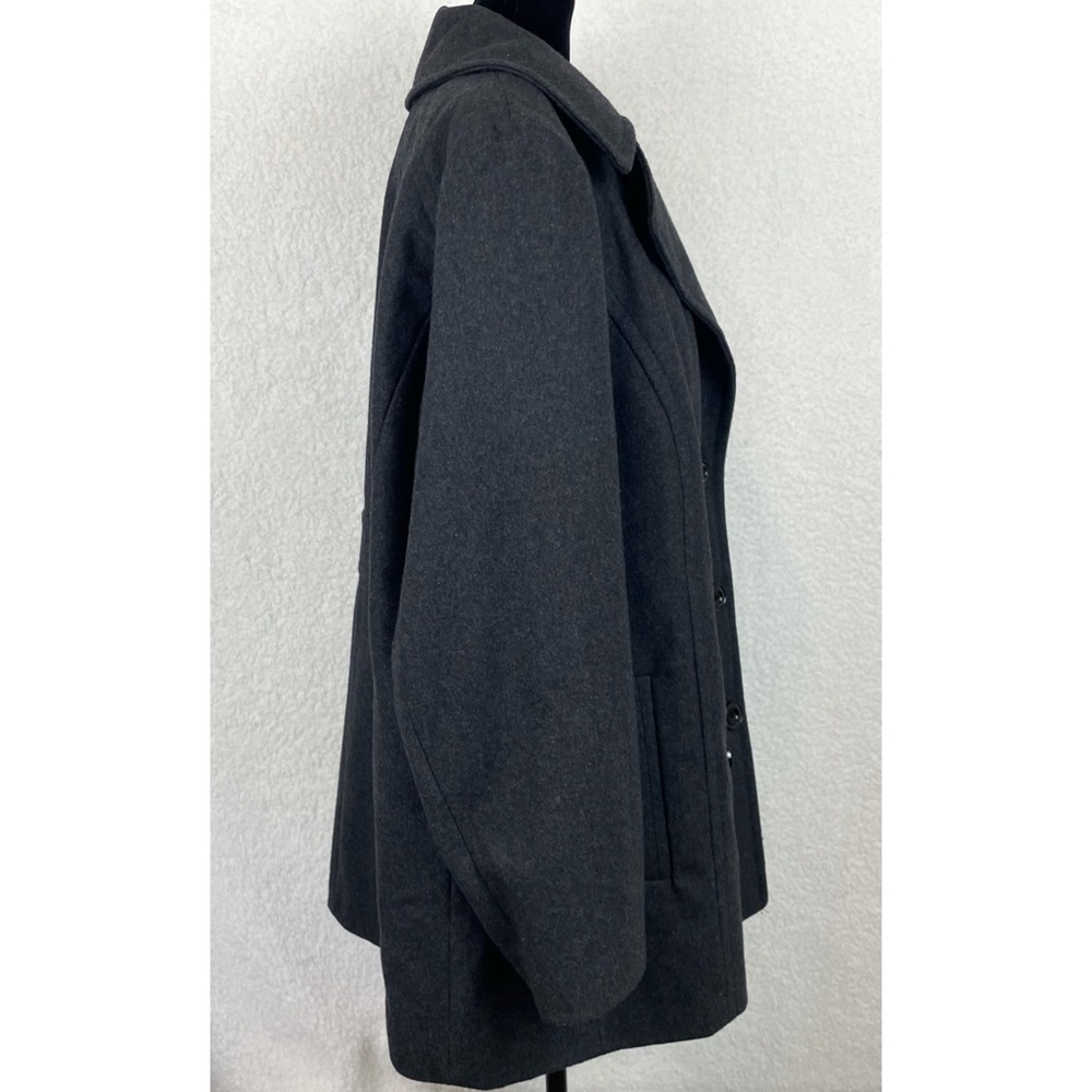 LONDON FOG • Charcoal Wool-Blend Double-Breasted Peacoat, 1X - Picture 6 of 16